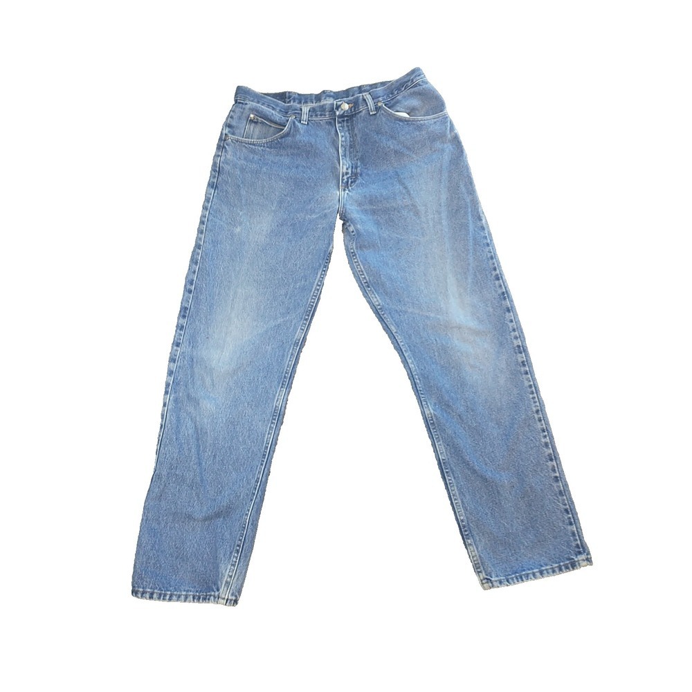 Wrangler Premium Quality Mens Straight Leg Jeans Medium Wash Blue Denim 34x31